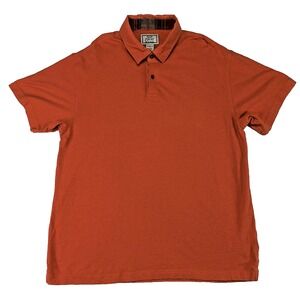 Jos‎ A Bank 1905 Tailored Fit XL Polo Shirt Burnt Orange Linen Cotton Blend Mens